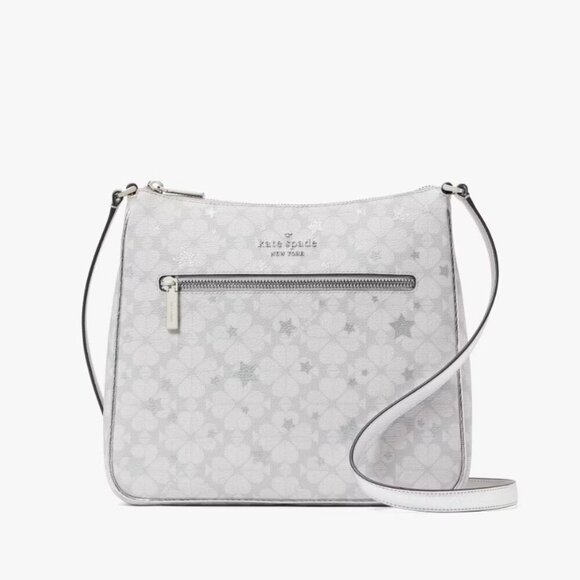 NWT Kate Spade - Spade Flower Star Toss Large Swingpack Crossbody Platinum Grey - Picture 1 of 11